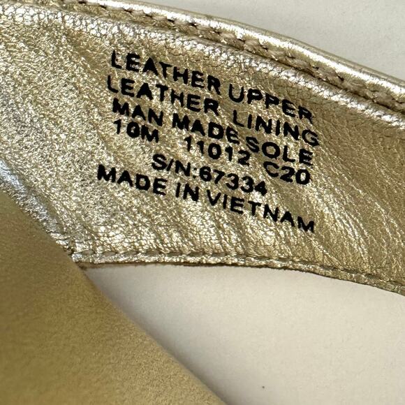 Tory Burch Benton Spark Gold Metallic Leather Thong Slippers Sandal US 10M - Picture 11 of 11